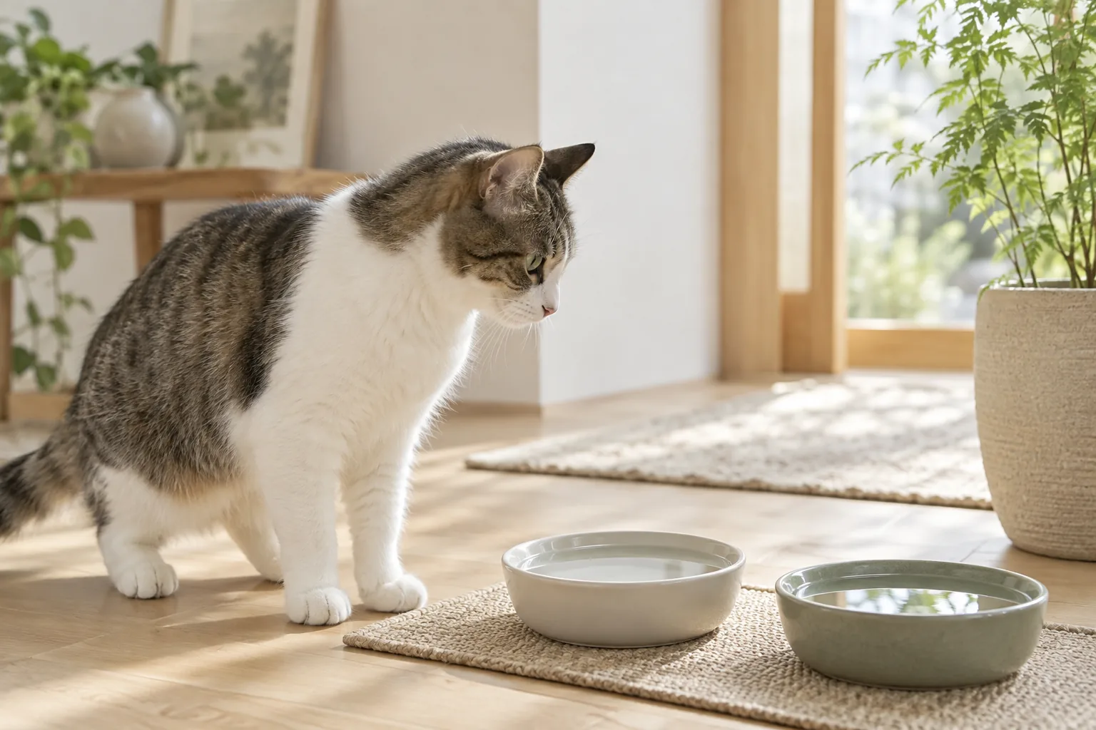 猫の飲み水は何がいい?水道水・浄水・器の配置と尿の変化