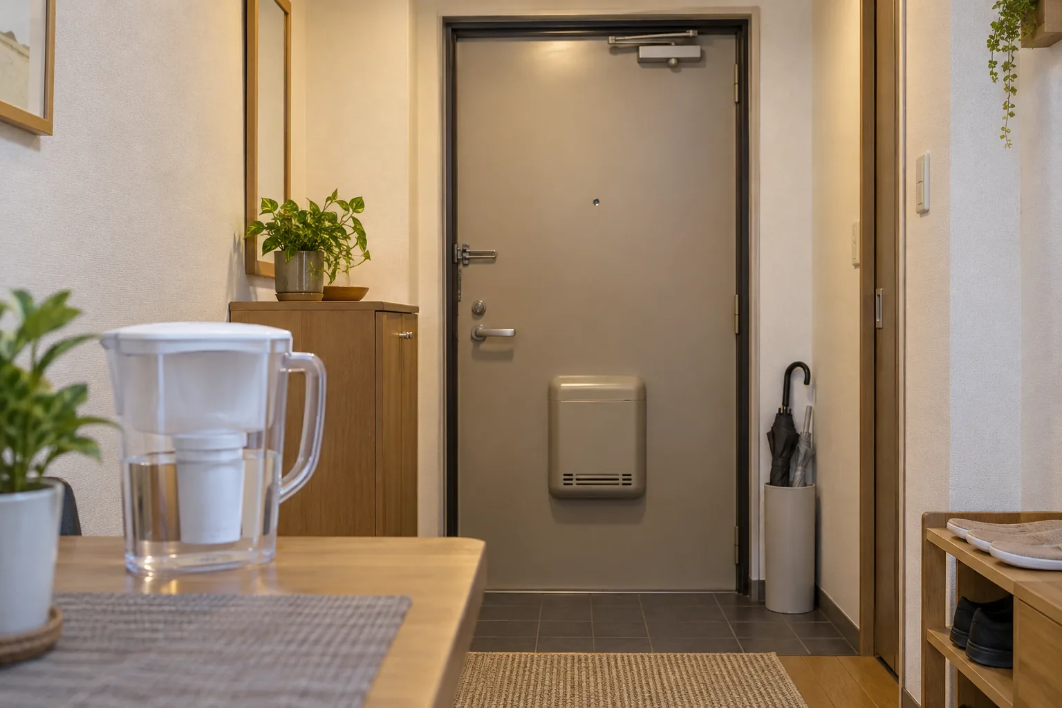 玄関と水回りを落ち着いて確認するイメージ